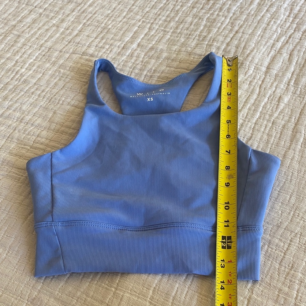 Base Ribbed (Sky Blue) Performance Sports Bra - Picture 7 of 9